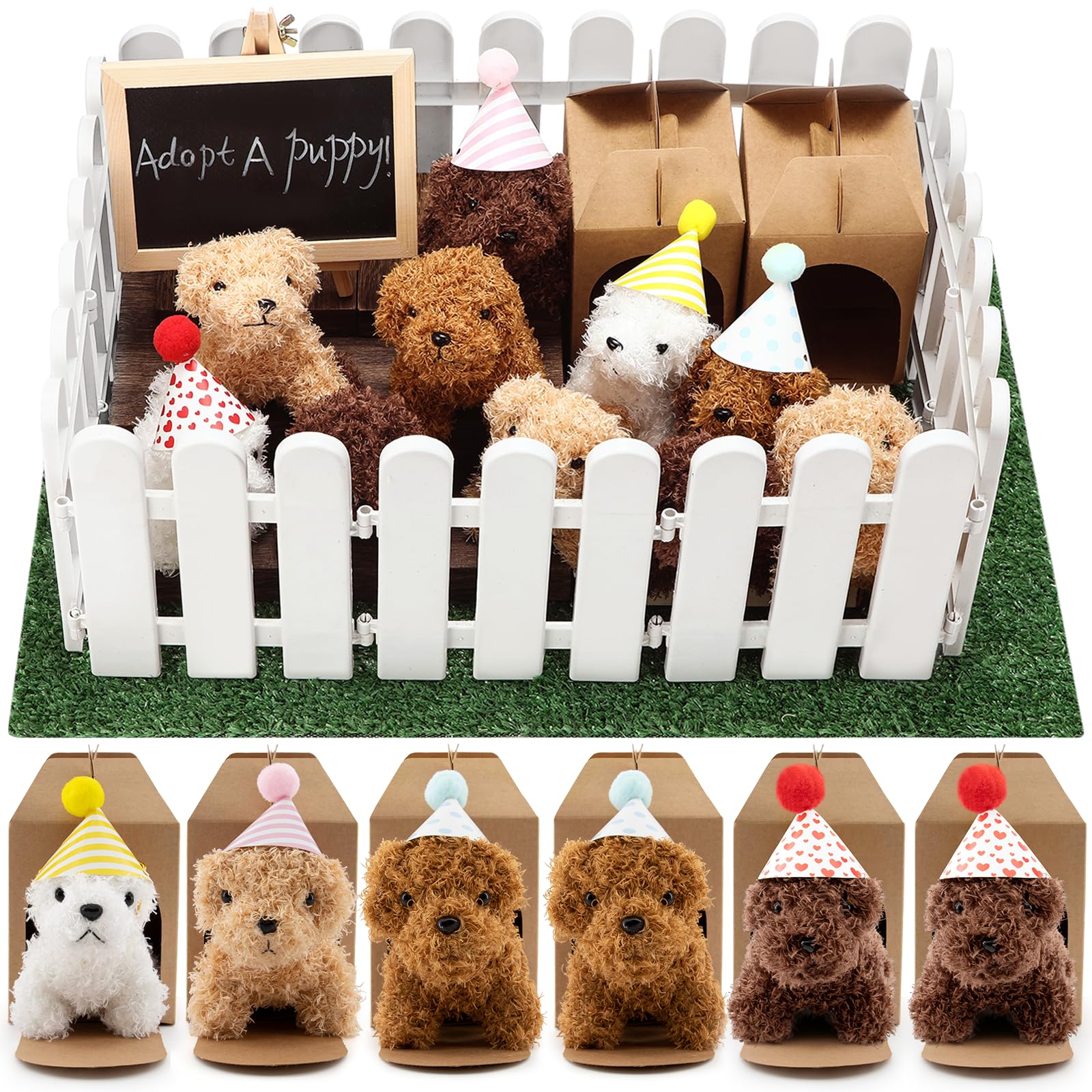 Party Animalドックフード Amazon.com: Rigibright 56Pcs Adopt A Puppy Party Favors Mini Plush